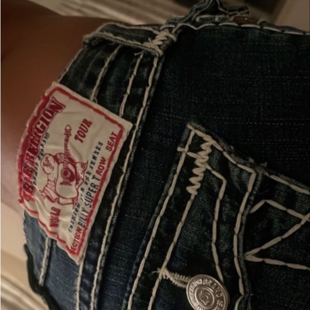 True Religion Indigo Jeans with White Stitching